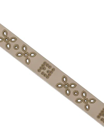 Fendi Logo-buckle Belt In Neutral