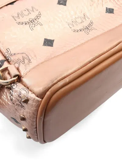 Pre-owned Mcm 2000s Mini Studded Leather Backpack In Pink