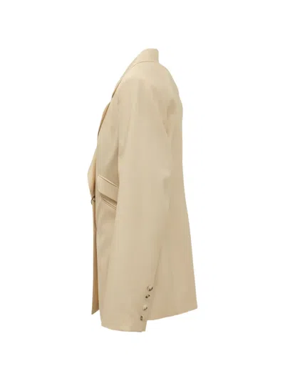 Moms Pants Double-breasted Wool Jacket In Neutral