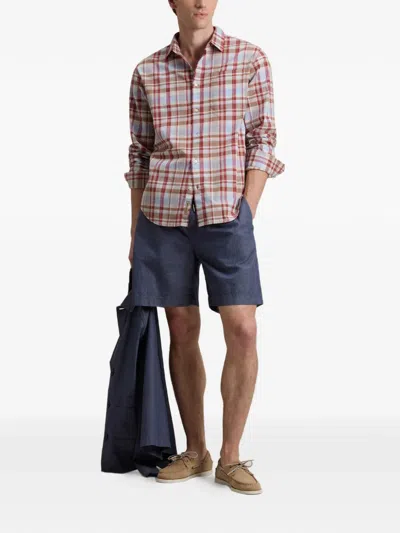 Woolrich Checked Patch Cotton Shirt In Red