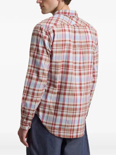 Woolrich Checked Patch Cotton Shirt In Red