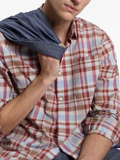 Woolrich Checked Patch Cotton Shirt In Red