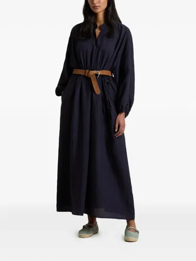 Woolrich Drawstring Dress In Blue