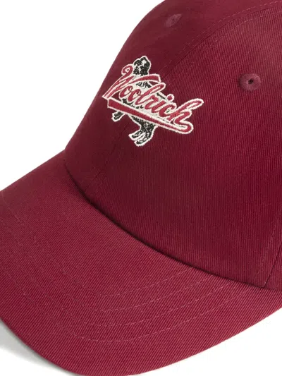 Woolrich Logo-embroidered Adjustable Baseball Cap In Red