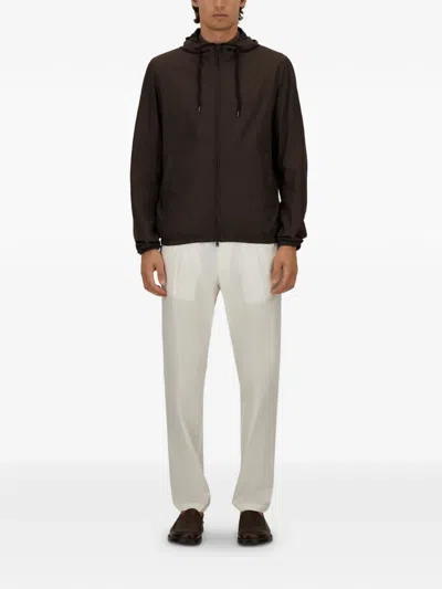 Herno Jacket In Micro Ripstop Nylon In Brown