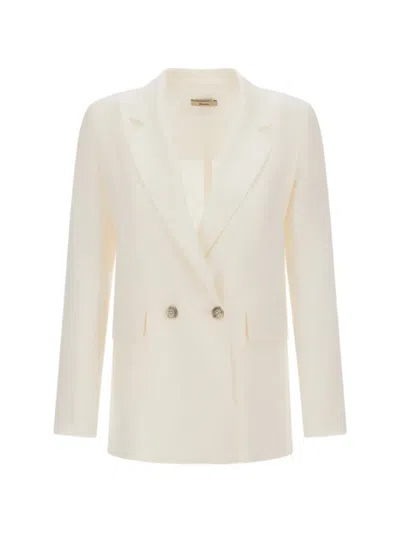 Herno Double-breasted Linen Blazer In Neutral