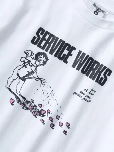 Service Works Garden-graphic T-shirt In White
