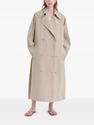 Fforme Orly Double-breasted Coat In Neutral