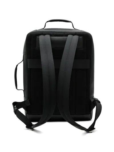 Montblanc Zip Leather Backpack In Black