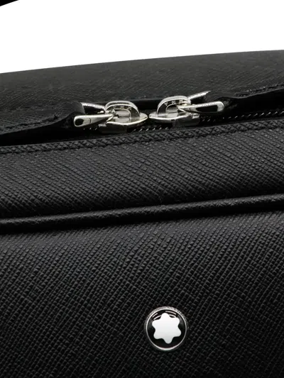 Montblanc Zip Leather Backpack In Black