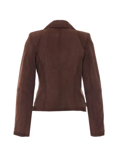 Bully Suede Biker Jacket In Brown