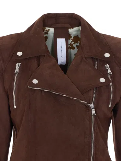 Bully Suede Biker Jacket In Brown