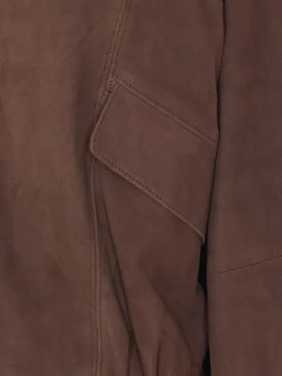 Auralee Button-up Suede Jacket In Brown