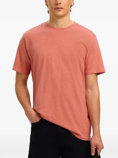 Selected Linen-blend T-shirt In Multi