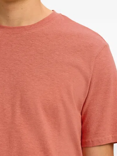 Selected Linen-blend T-shirt In Multi