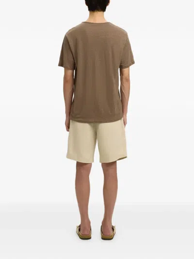Selected Slub-texture T-shirt In Blue