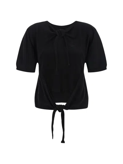 Ganni Black Bare Back Sweater In Black