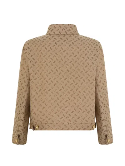 Herno Button-fastening Patterned Jacket In Neutral