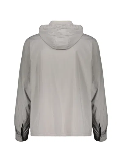 Herno Hooded Button Jacket In Gray