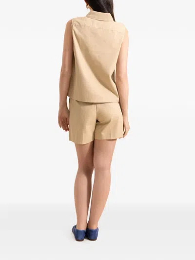 Dmn Paris Norma Belt-loop Shorts In Brown
