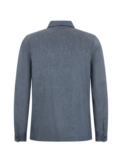 Herno Shirt-style Button-up Jacket In Blue