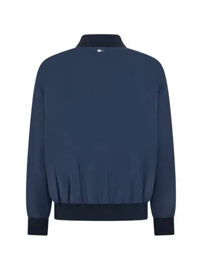 Herno Zip-up Bomber Jacket In Blue