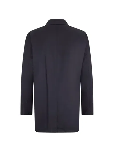 Herno Point-collar Single-breasted Coat In Blue
