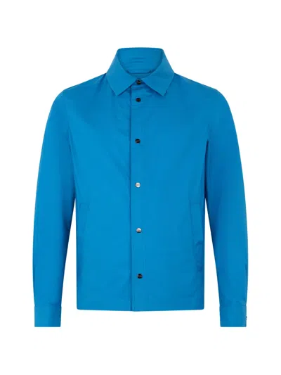 Herno Button-front Shirt Jacket In Blue