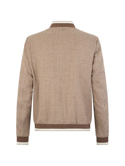 Herno Houndstooth-pattern Zip-up Bomber Jacket In Animal Print