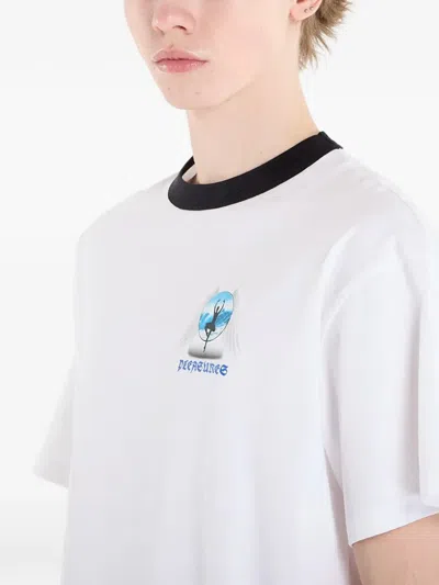 Pleasures Ringer-graphic T-shirt In White