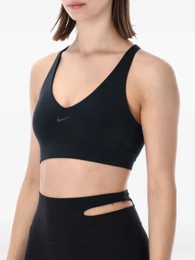 Nike Swoosh Womens Medium Support Sports Bra Dx6821 In Black