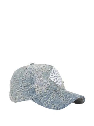 Guapi Distressed Embroidered Cap In Blue