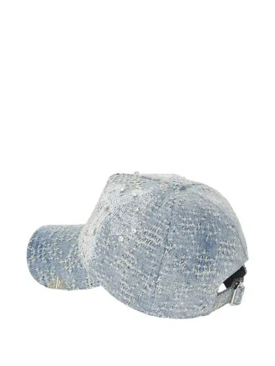Guapi Distressed Embroidered Cap In Blue