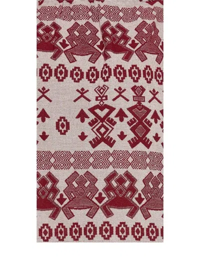 Devotion Lush Patterned Asymmetric Skirt In Red