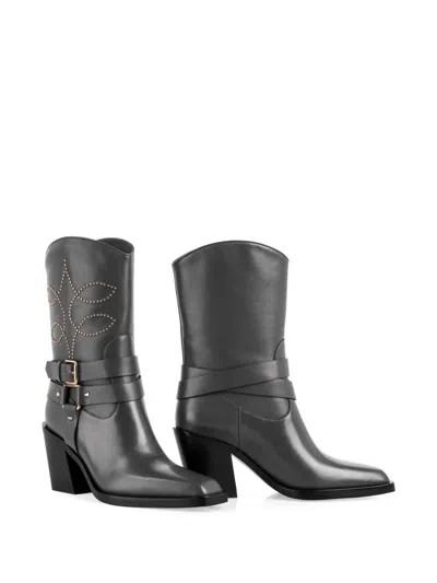 Marccain Stud Embellishment Buckle Boots In Multi