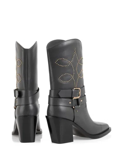 Marccain Stud Embellishment Buckle Boots In Multi