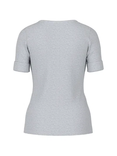 Marccain Rolled-sleeve T-shirt In Blue