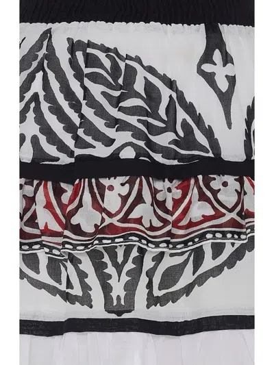 Devotion Ruffled Patterned Skirt In White