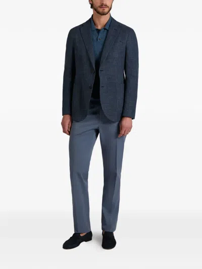 Slowear Mélange-effect Blazer In Blue