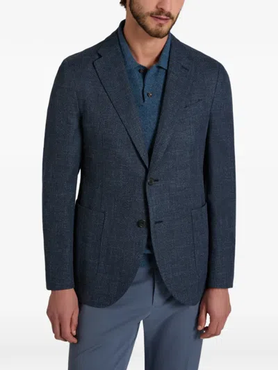 Slowear Mélange-effect Blazer In Blue