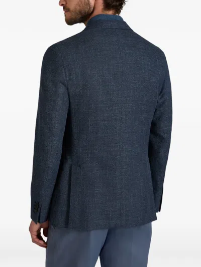 Slowear Mélange-effect Blazer In Blue