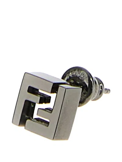 Fendi Ff Cube Earrings In Metallic
