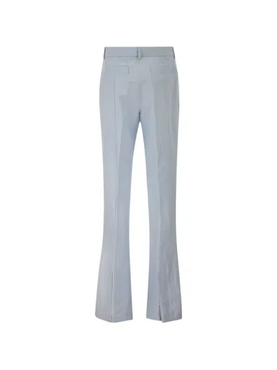 Sportmax Flat-front Flared Trousers In Blue
