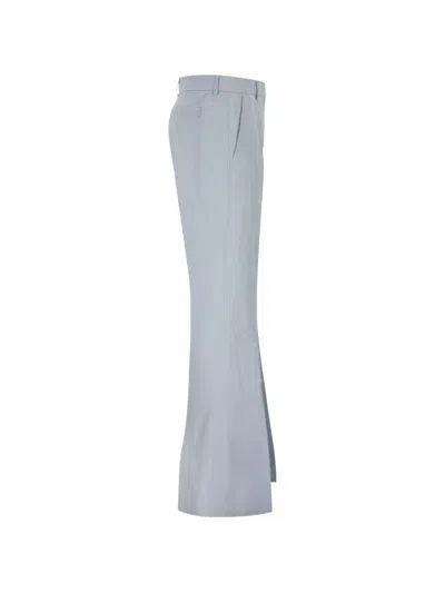 Sportmax Flat-front Flared Trousers In Blue
