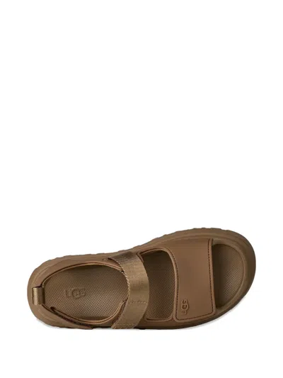 Ugg Rubber Sandals With Embossed Logo In Brown