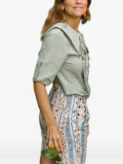 Favorite People Fruit-pattern Adjustable Playsuits In Blue