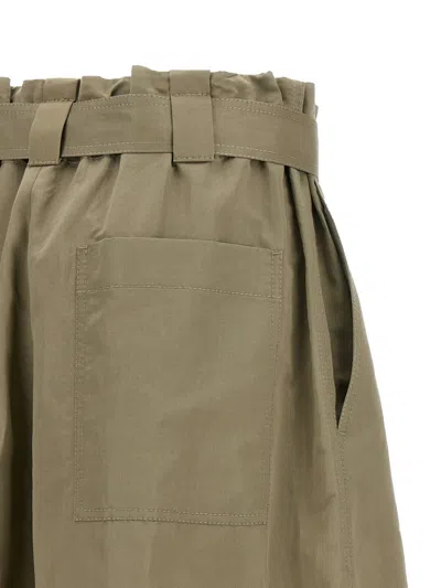 Brunello Cucinelli Pleated Bermuda Shorts Belted Waist Pockets In Green