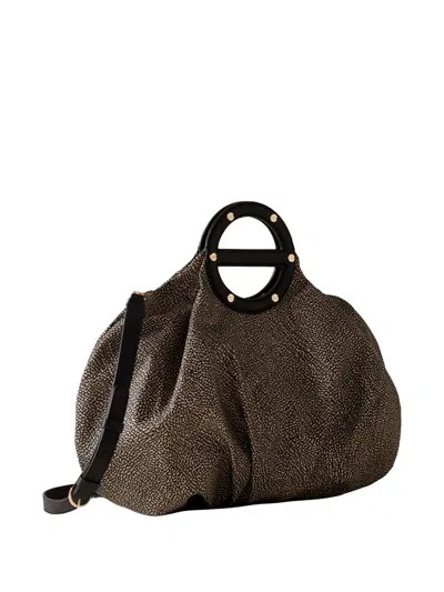 Borbonese Medium Vis-a-vis Tote Bag In Brown