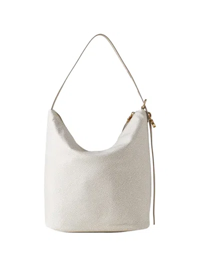 Borbonese Medium Prive Shoulder Bag In Neutral