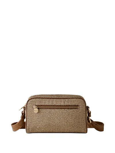 Borbonese Pebbled-pattern Shoulder Bag In Brown